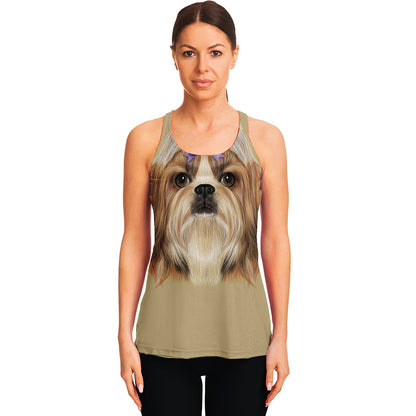 Shih Tzu Portrait Print Women's Racerback Tank Top