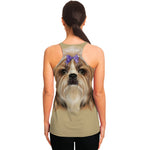Shih Tzu Portrait Print Women's Racerback Tank Top