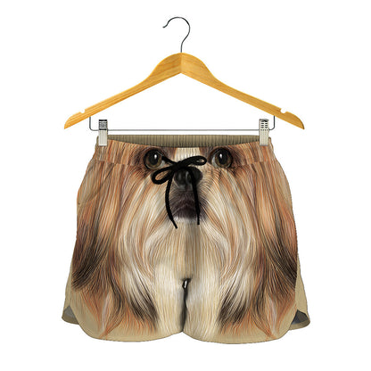 Shih Tzu Portrait Print Women's Shorts