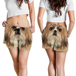 Shih Tzu Portrait Print Women's Shorts