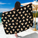 Shih Tzu Puppy Pattern Print Beach Sarong Wrap