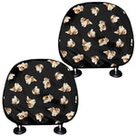Shih Tzu Puppy Pattern Print Car Headrest Covers