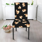 Shih Tzu Puppy Pattern Print Dining Chair Slipcover