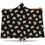 Shih Tzu Puppy Pattern Print Hooded Blanket