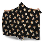 Shih Tzu Puppy Pattern Print Hooded Blanket