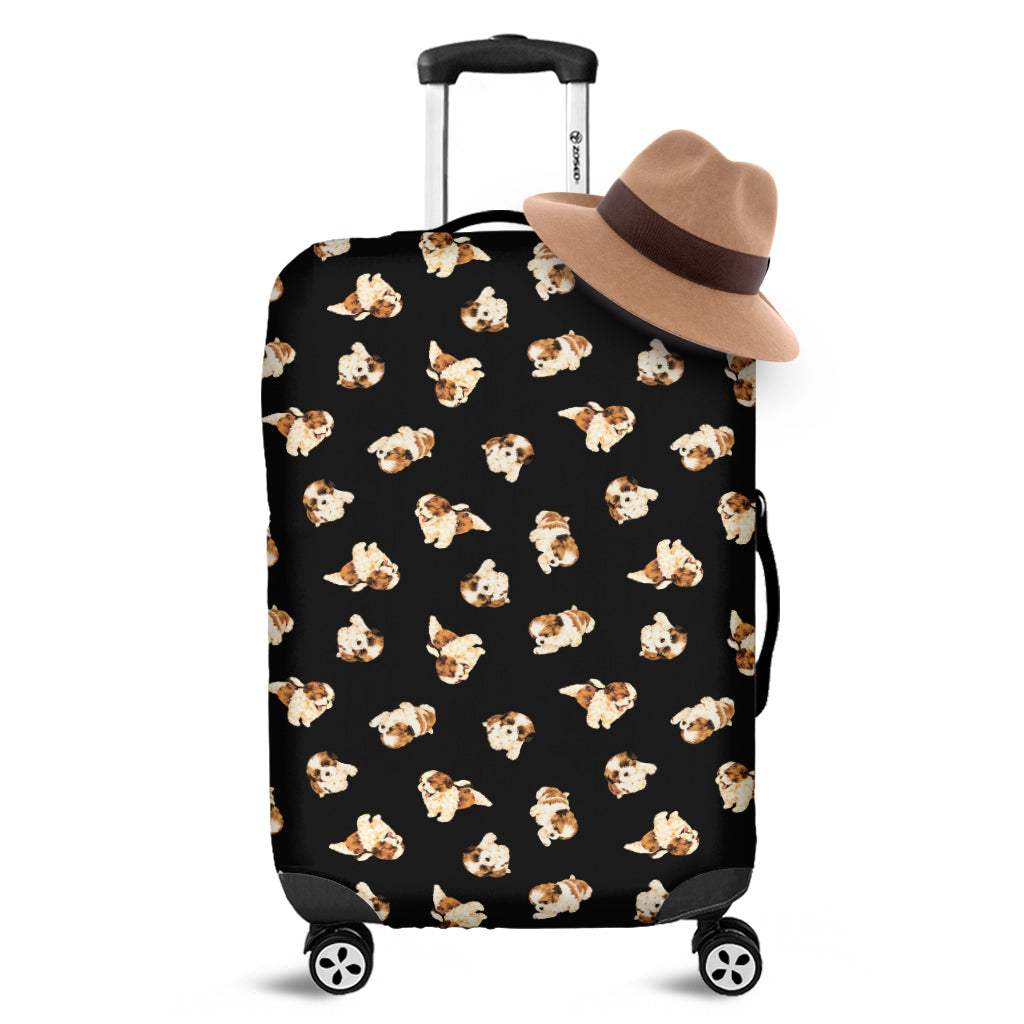 Shih Tzu Puppy Pattern Print Luggage Cover