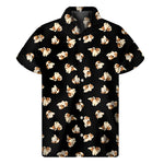 Shih Tzu Puppy Pattern Print Men's Short Sleeve Shirt