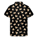 Shih Tzu Puppy Pattern Print Men's Short Sleeve Shirt