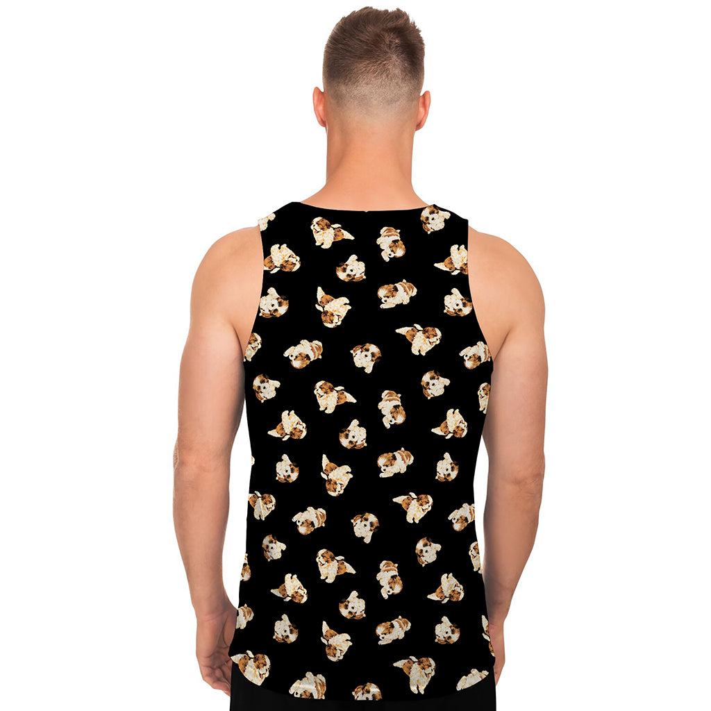 Shih Tzu Puppy Pattern Print Men's Tank Top