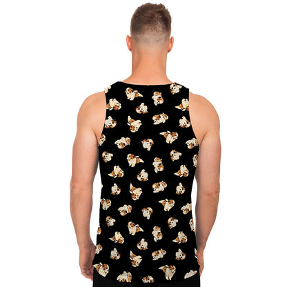 Shih Tzu Puppy Pattern Print Men's Tank Top
