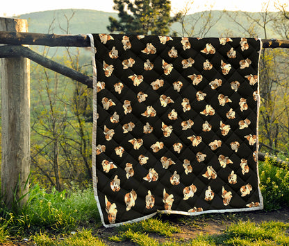 Shih Tzu Puppy Pattern Print Quilt