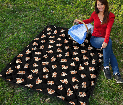 Shih Tzu Puppy Pattern Print Quilt