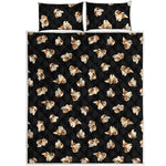 Shih Tzu Puppy Pattern Print Quilt Bed Set