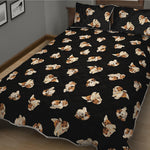 Shih Tzu Puppy Pattern Print Quilt Bed Set