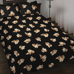 Shih Tzu Puppy Pattern Print Quilt Bed Set