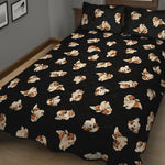 Shih Tzu Puppy Pattern Print Quilt Bed Set