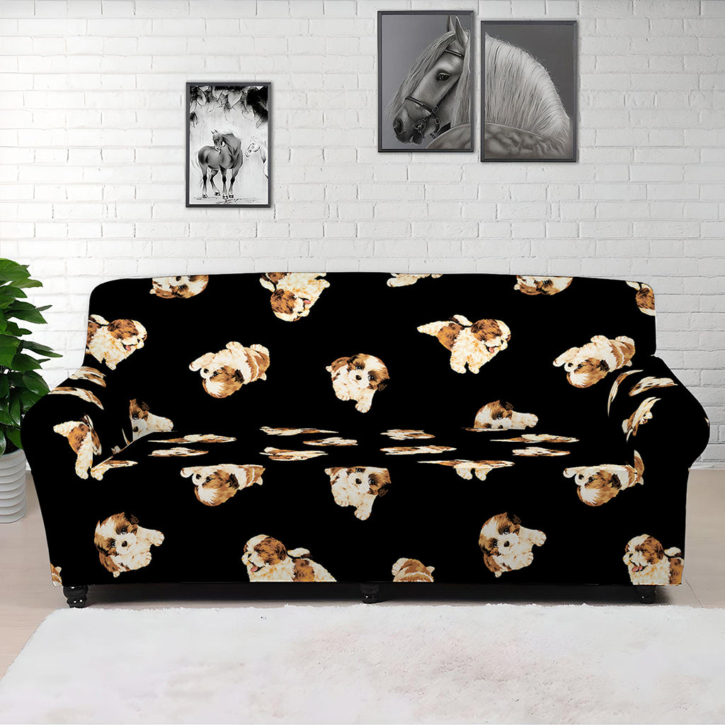 Shih Tzu Puppy Pattern Print Sofa Cover