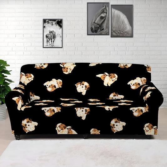 Shih Tzu Puppy Pattern Print Sofa Cover