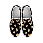 Shih Tzu Puppy Pattern Print White Slip On Shoes