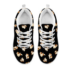 Shih Tzu Puppy Pattern Print White Sneakers