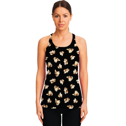 Shih Tzu Puppy Pattern Print Women's Racerback Tank Top