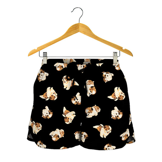 Shih Tzu Puppy Pattern Print Women's Shorts