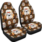 Shih Tzu With Glasses Universal Fit Car Seat Covers GearFrost