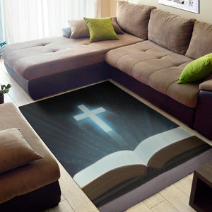 Shining Holy Bible Print Area Rug