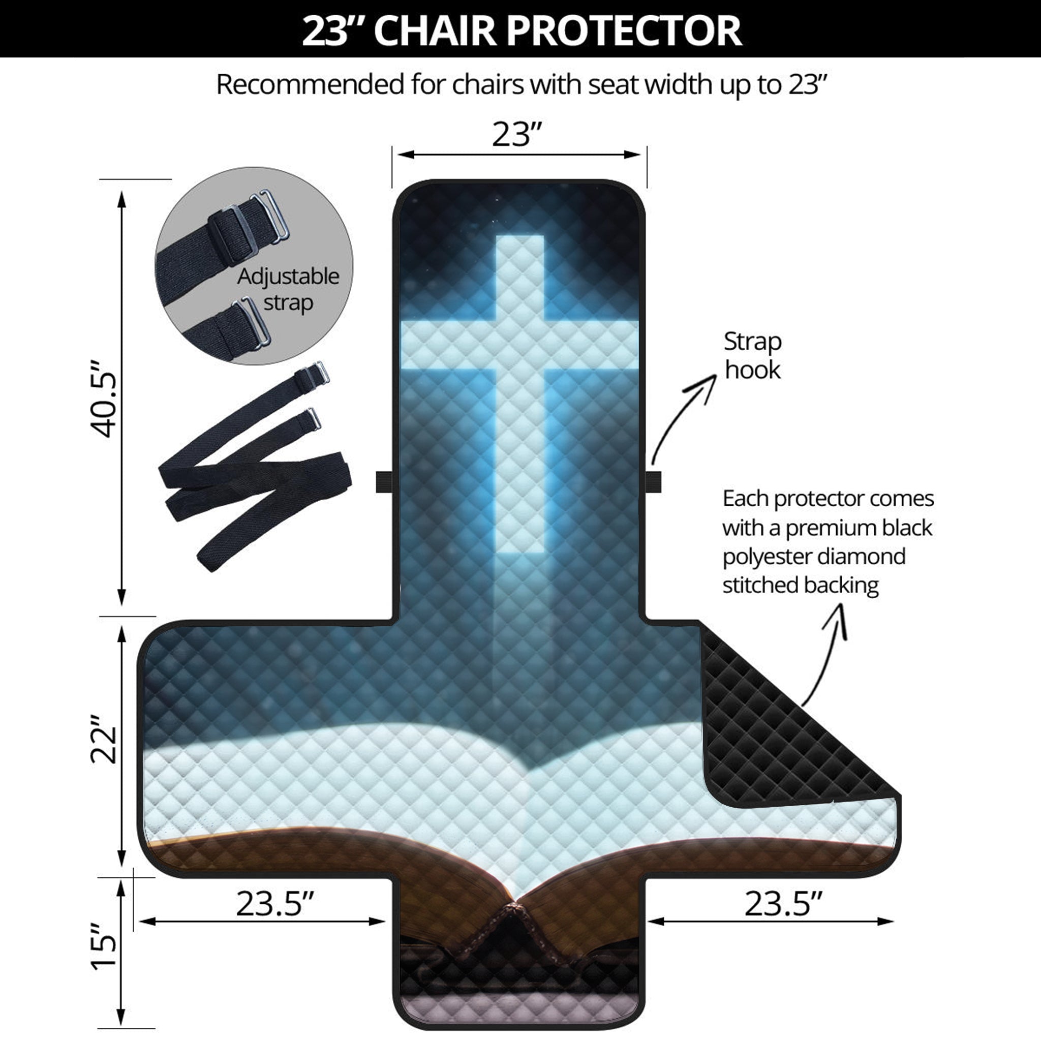 Shining Holy Bible Print Armchair Protector