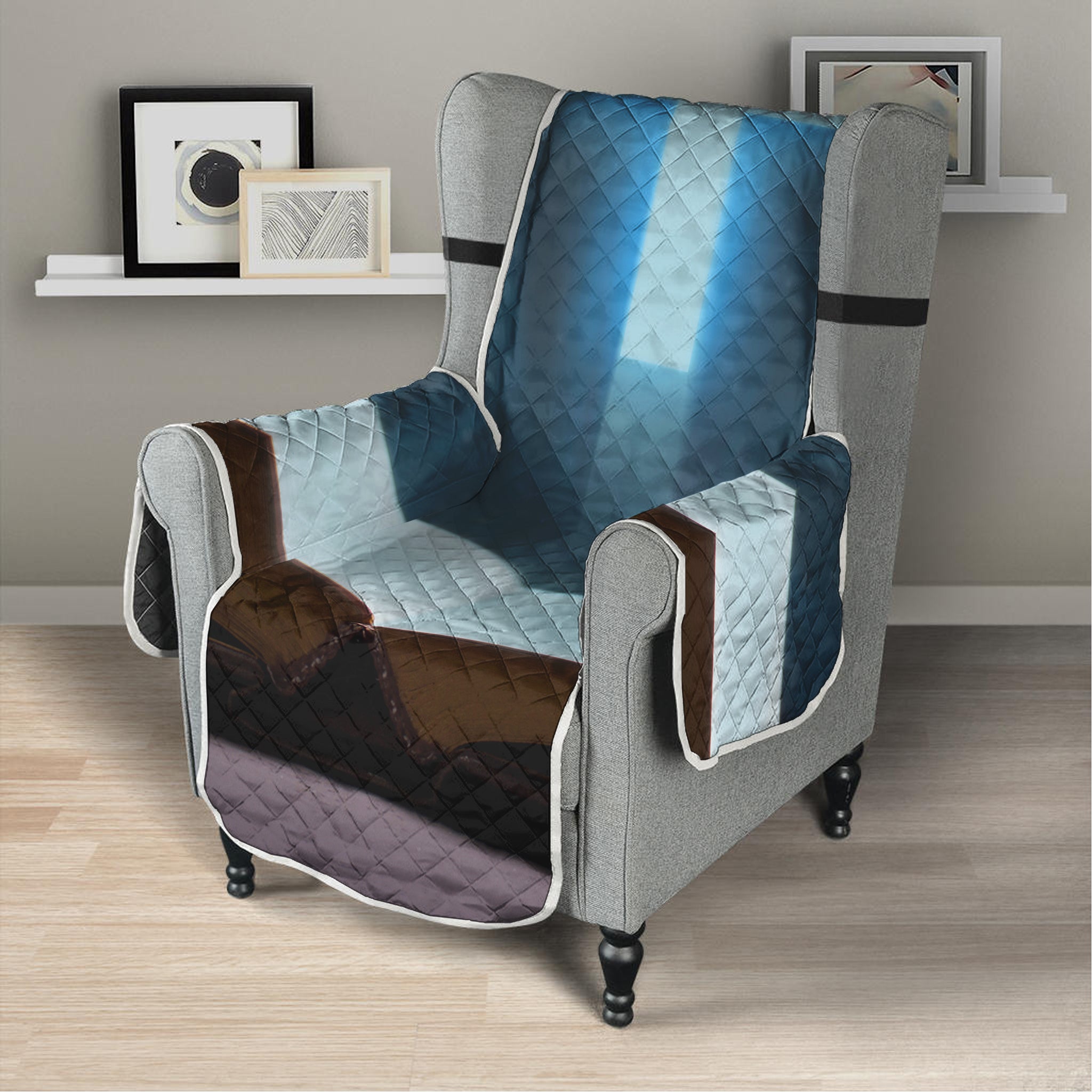 Shining Holy Bible Print Armchair Protector