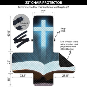 Shining Holy Bible Print Armchair Protector