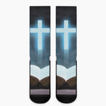 Shining Holy Bible Print Crew Socks