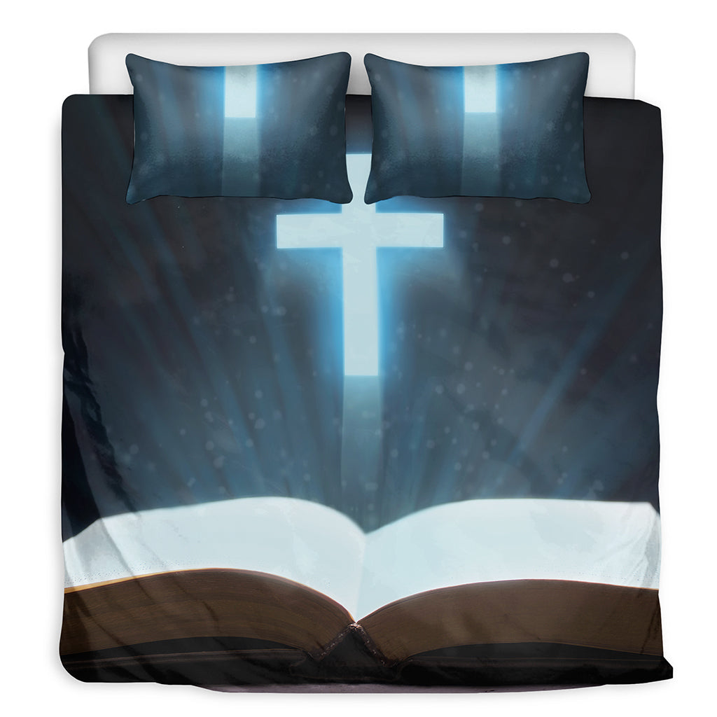 Shining Holy Bible Print Duvet Cover Bedding Set