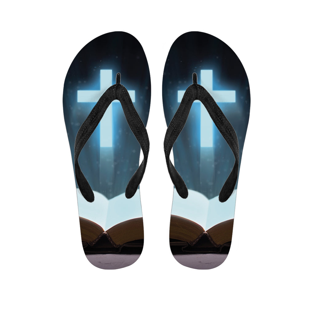 Shining Holy Bible Print Flip Flops