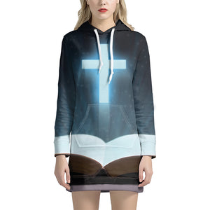 Shining Holy Bible Print Hoodie Dress