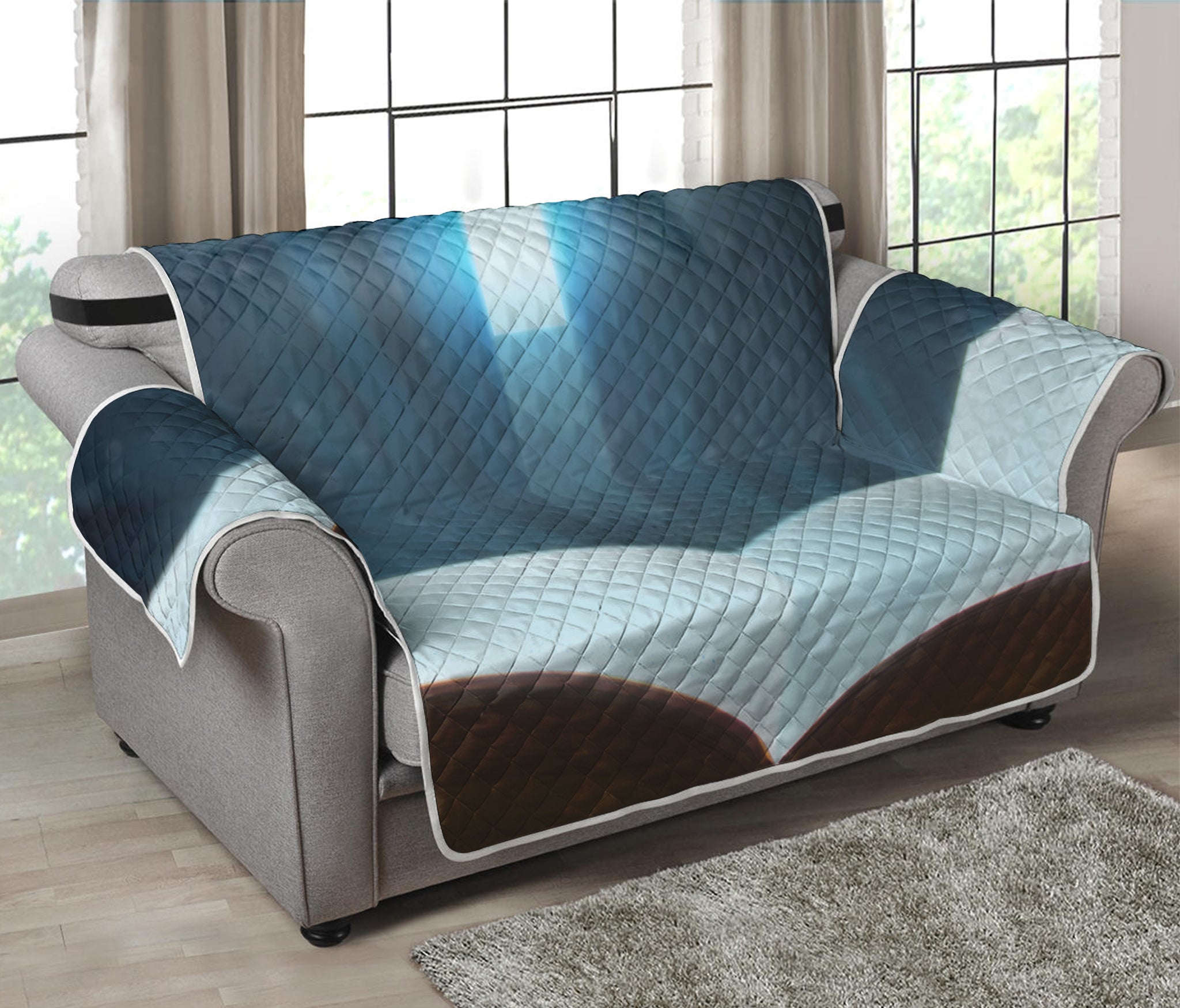 Shining Holy Bible Print Loveseat Protector