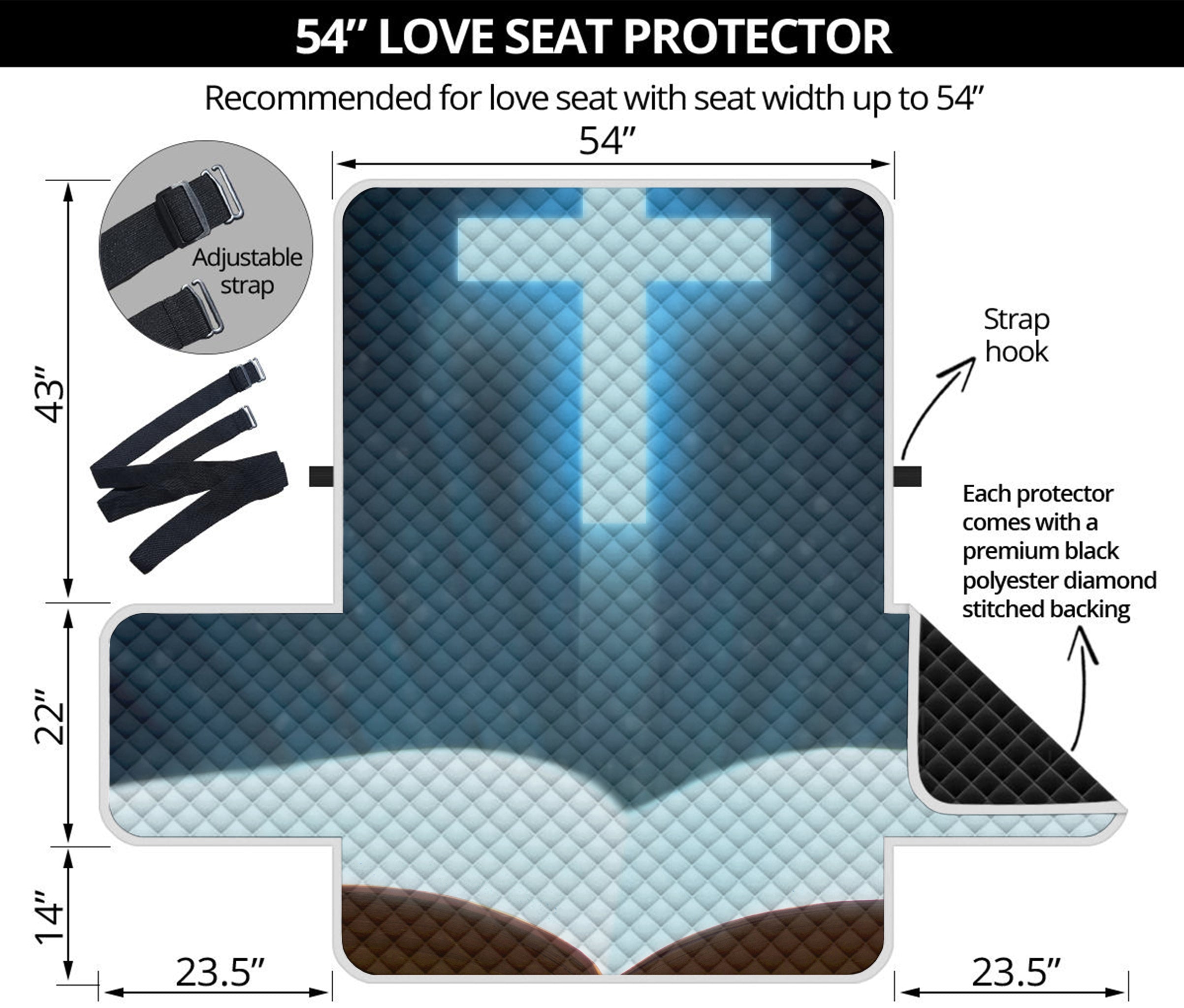 Shining Holy Bible Print Loveseat Protector