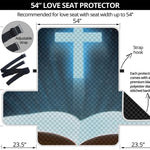 Shining Holy Bible Print Loveseat Protector