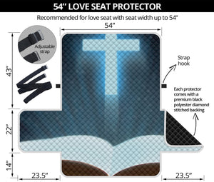 Shining Holy Bible Print Loveseat Protector