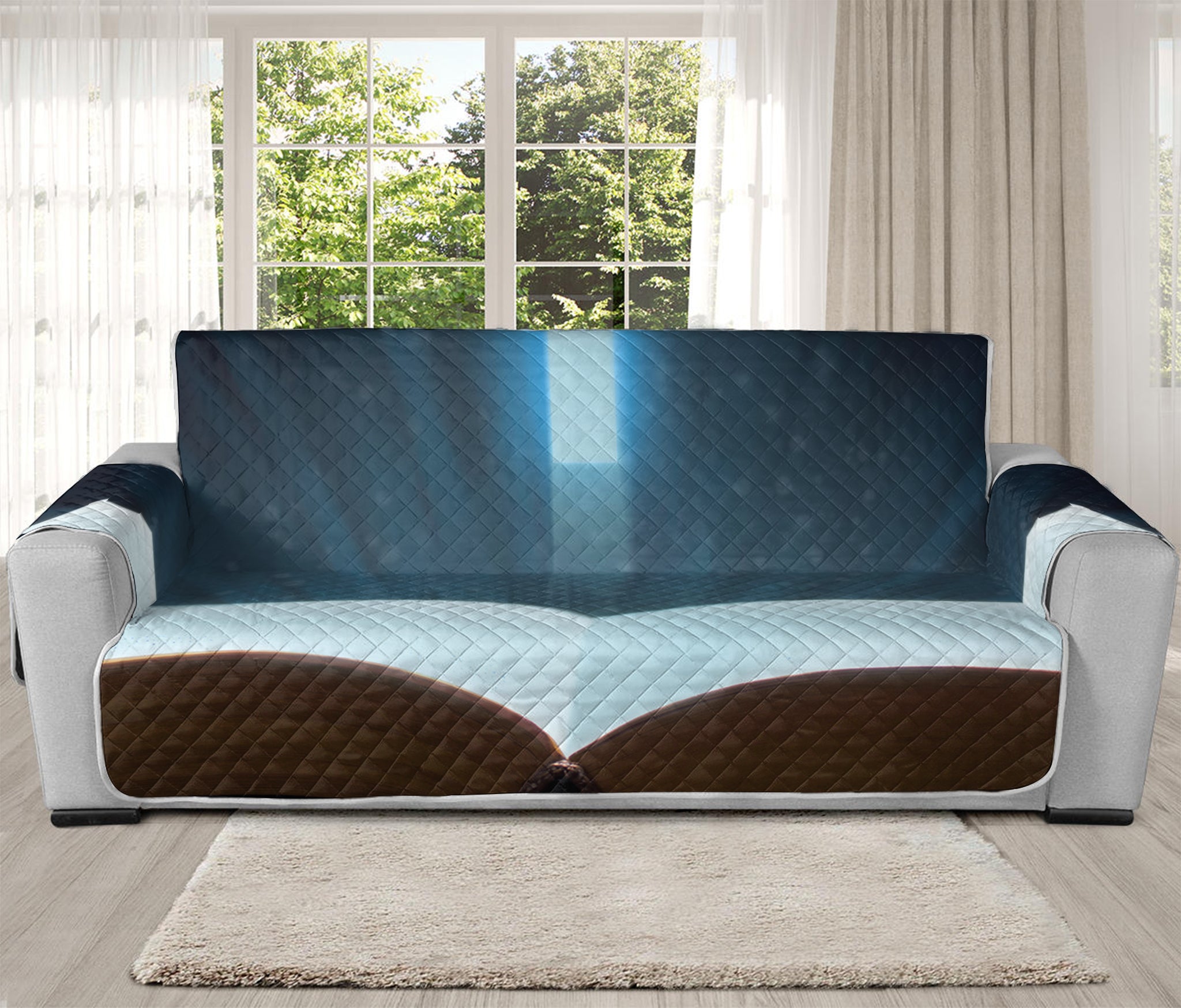 Shining Holy Bible Print Oversized Sofa Protector