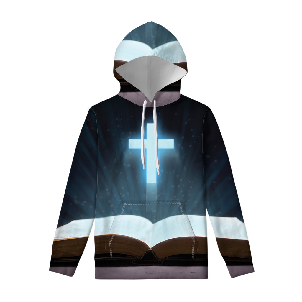 Shining Holy Bible Print Pullover Hoodie