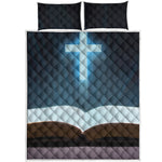 Shining Holy Bible Print Quilt Bed Set