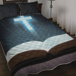 Shining Holy Bible Print Quilt Bed Set