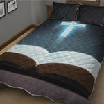 Shining Holy Bible Print Quilt Bed Set