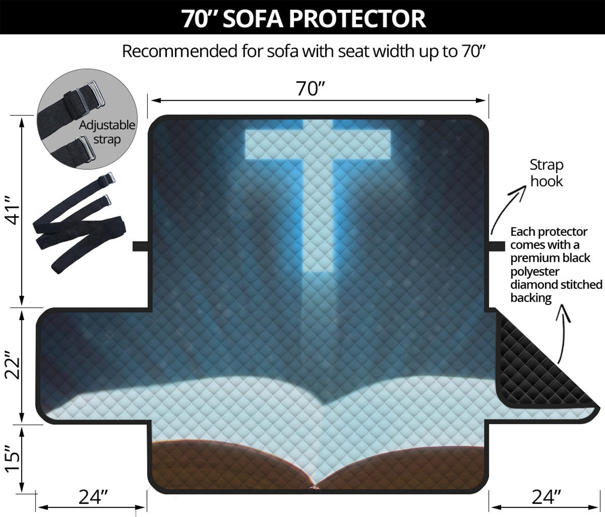 Shining Holy Bible Print Sofa Protector