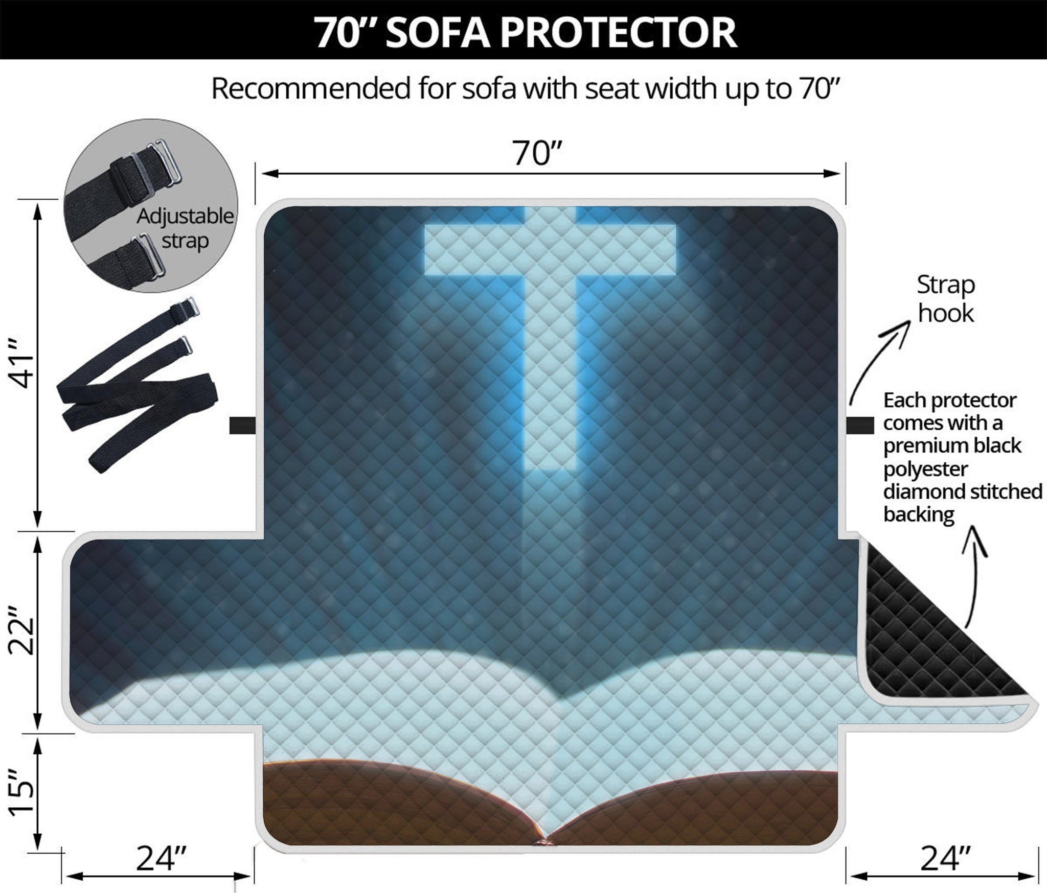 Shining Holy Bible Print Sofa Protector