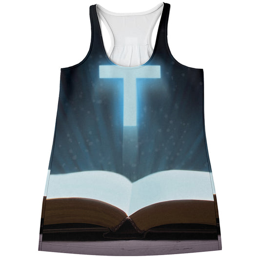 Shining Holy Bible Print Women's Racerback Tank Top