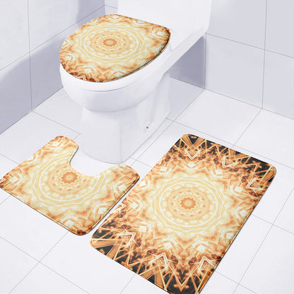 Shining Kaleidoscope Print 3 Piece Bath Mat Set
