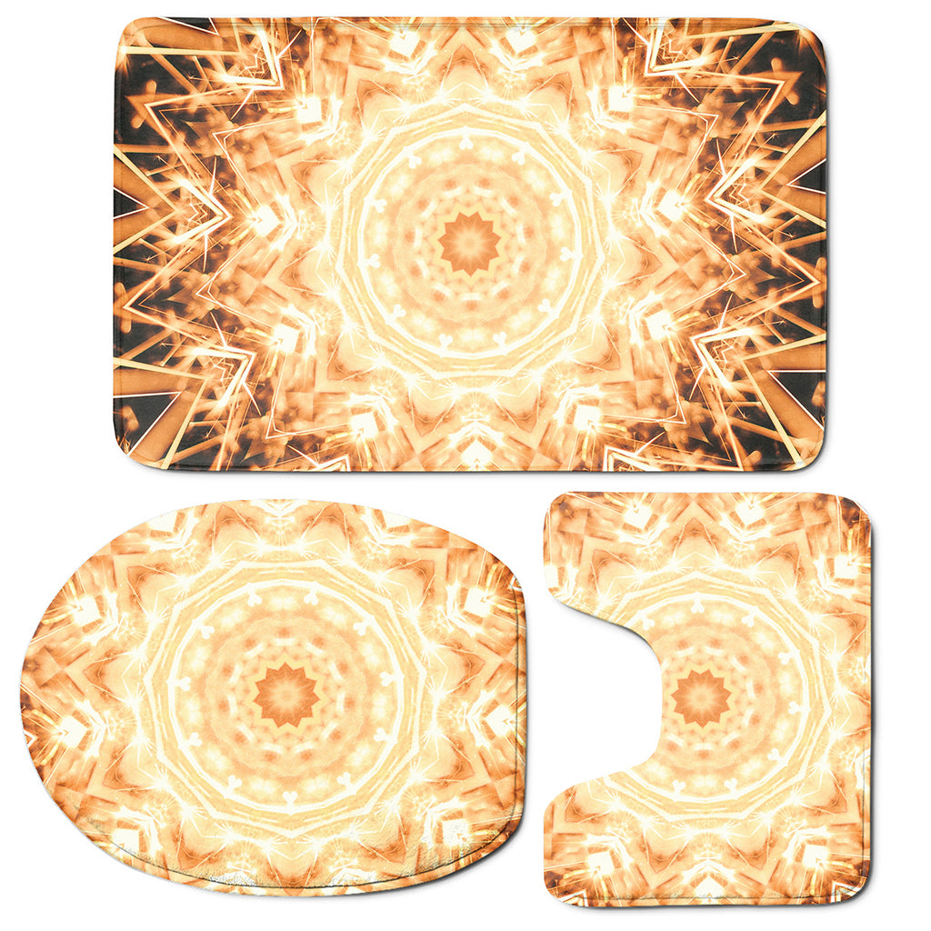 Shining Kaleidoscope Print 3 Piece Bath Mat Set