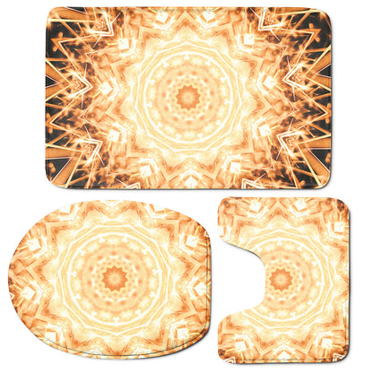 Shining Kaleidoscope Print 3 Piece Bath Mat Set